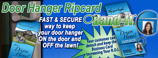 Band-It Door Hanger with perforated business card