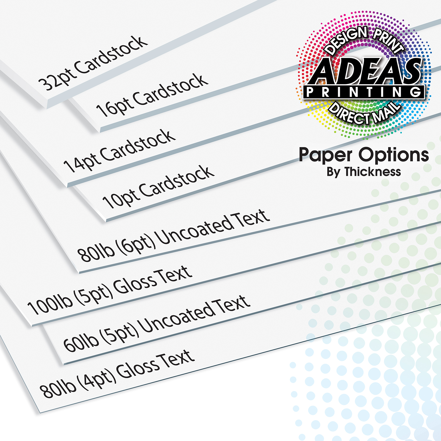 Paper Thickness for Aqua Foil Business Cards