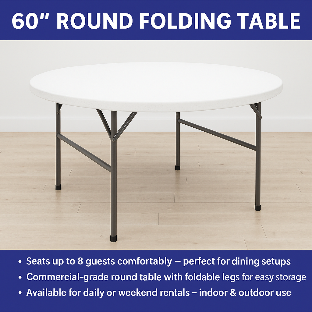 60'' Round Plastic Folding Table