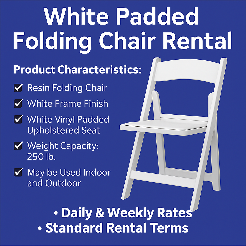 Folding Chair with Padded Seat (White)