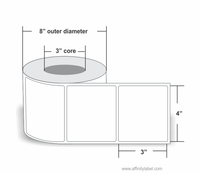 4 x 3" Durable Direct Thermal (3" core) 1