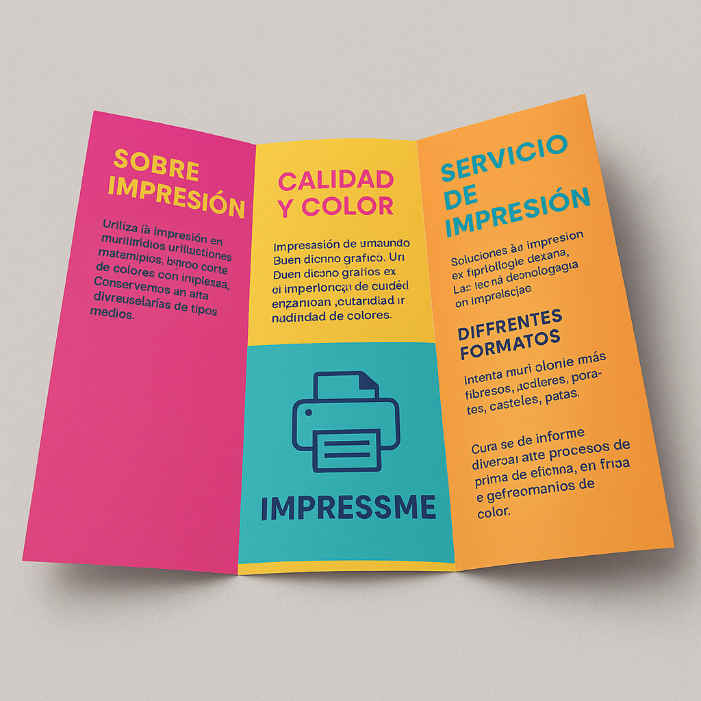 Trípticos personalizados impresos a color en papel couché brillante despacho todo Chile
