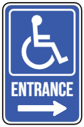 Accessible Entrance (Right Arrow) Sign 1