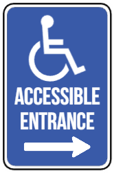 Accessible Entrance (Right Arrow) Sign 2