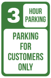 3 Hour Parking Sign