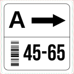 Rack Number Right Arrow 3"x3"