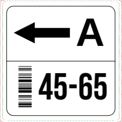 Rack Number Left Arrow 3"x3"
