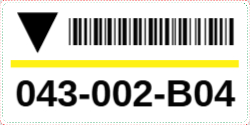 Color Code Barcode Arrow Down 3.5"x1.75"