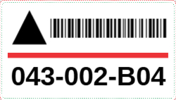 Color Code Barcode Arrow Up 3.5"x2"