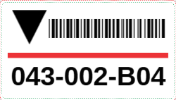 Color Code Barcode Arrow Down 3.5"x2"