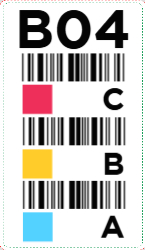 Multiple Color Code Barcode  1.75"x3"