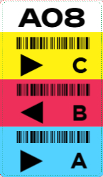 Multiple Arrow Barcode Color Code  1.75"x3"