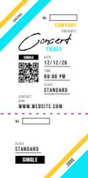 Event Ticket 1 3.5"x8.5"
