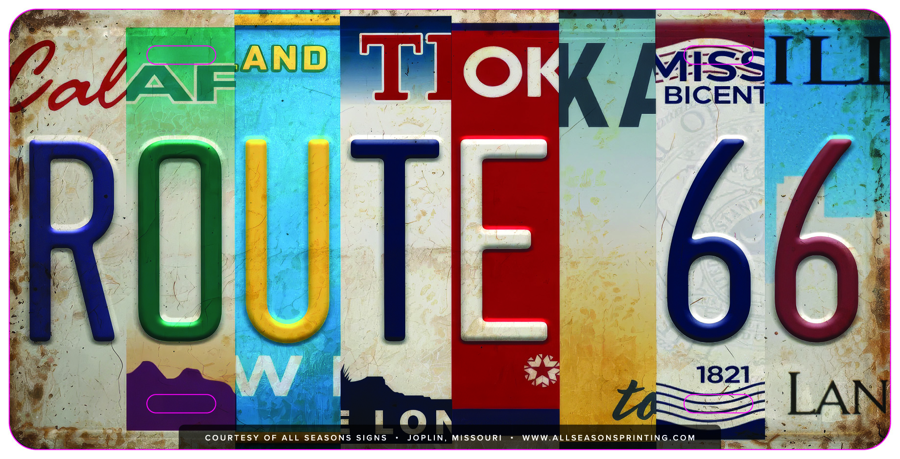 Route 66 License Tag