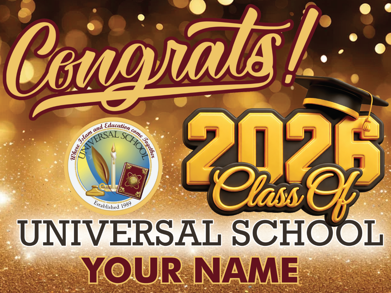 Universal School Yard Sign / Name only