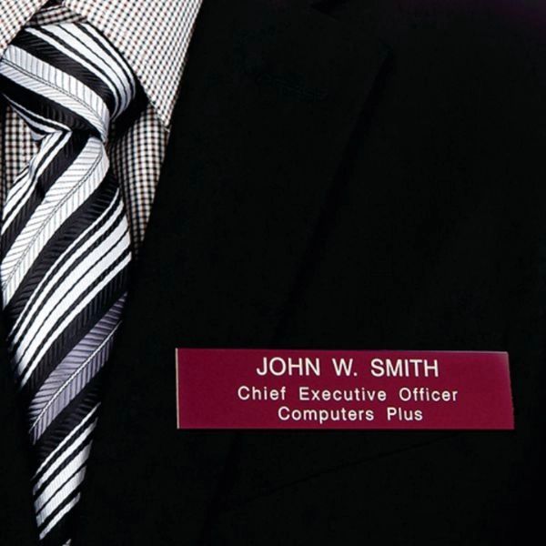 Personalized engraved name badge with sleek finish for business professionals