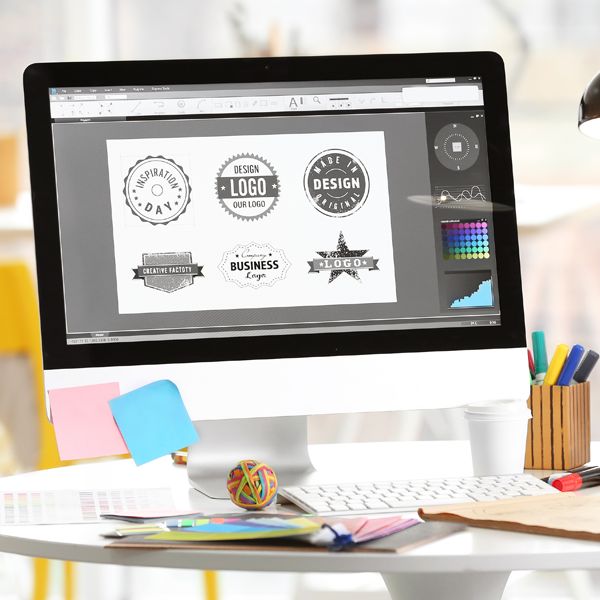 Custom logo design package with brand identity services