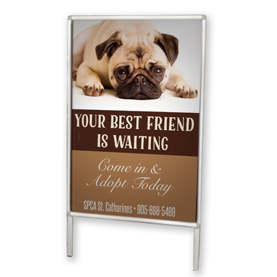 Aluminum Aluminum A Frame Sign with a picture of Dog.