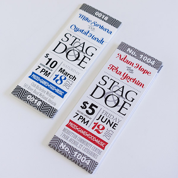 Large Variety of Stag and Doe Ticket Templates