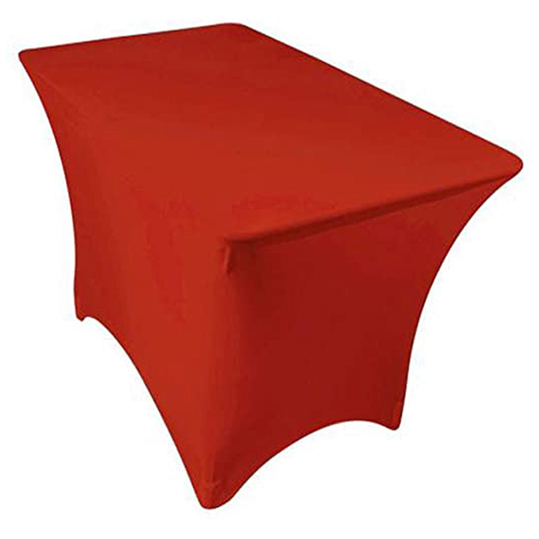 red plain spandex table covers