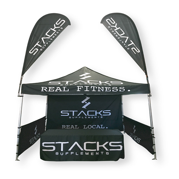 Trade Show Pro design tradeshow tent with flags