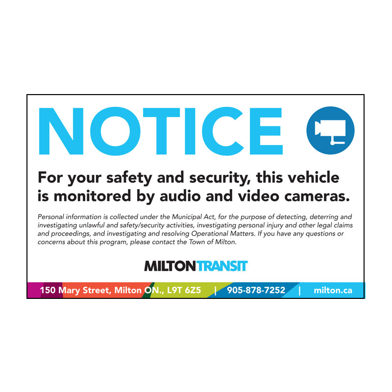 Transit Surveillance Decals (Interior)