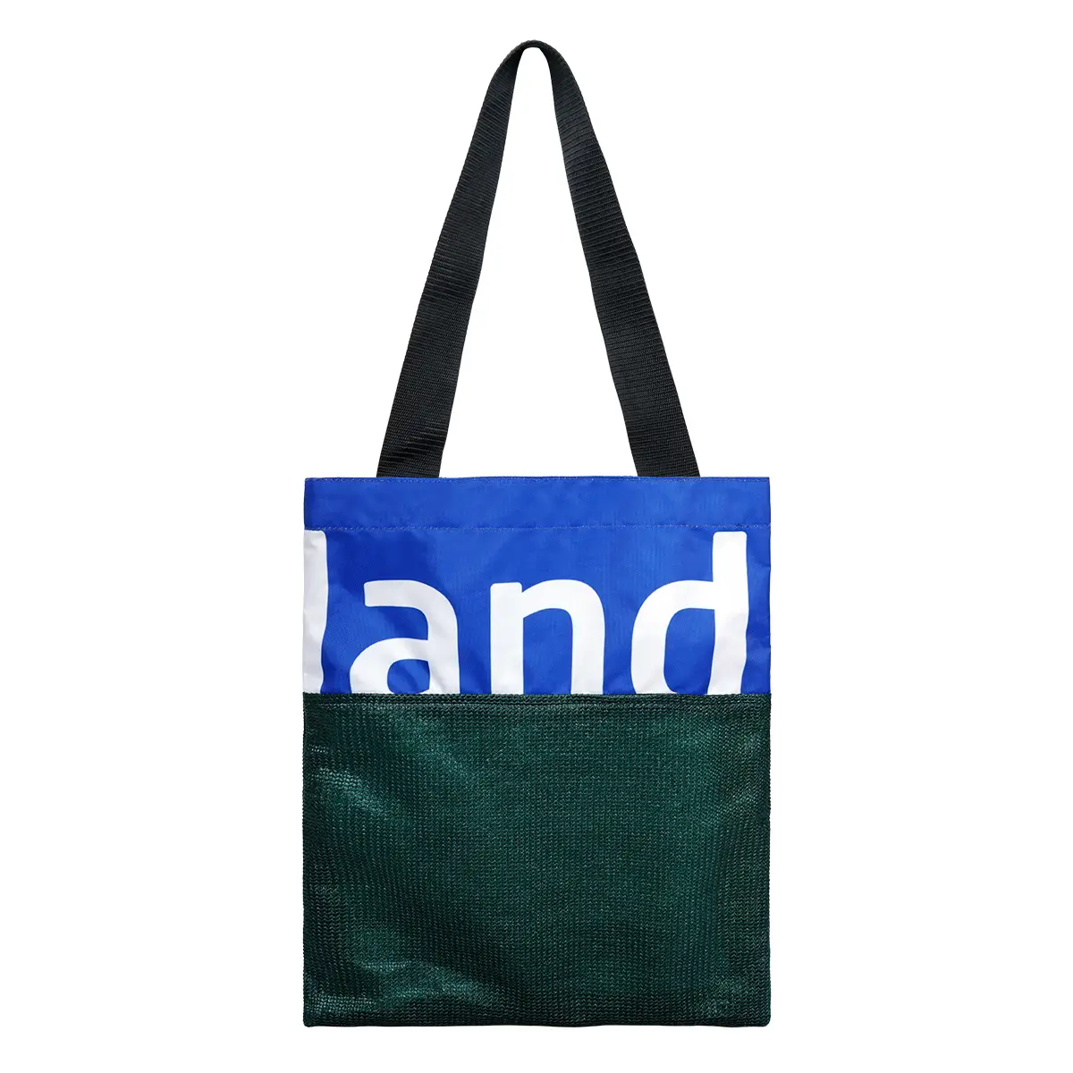 Basic Tote - Green Meshed with Blue