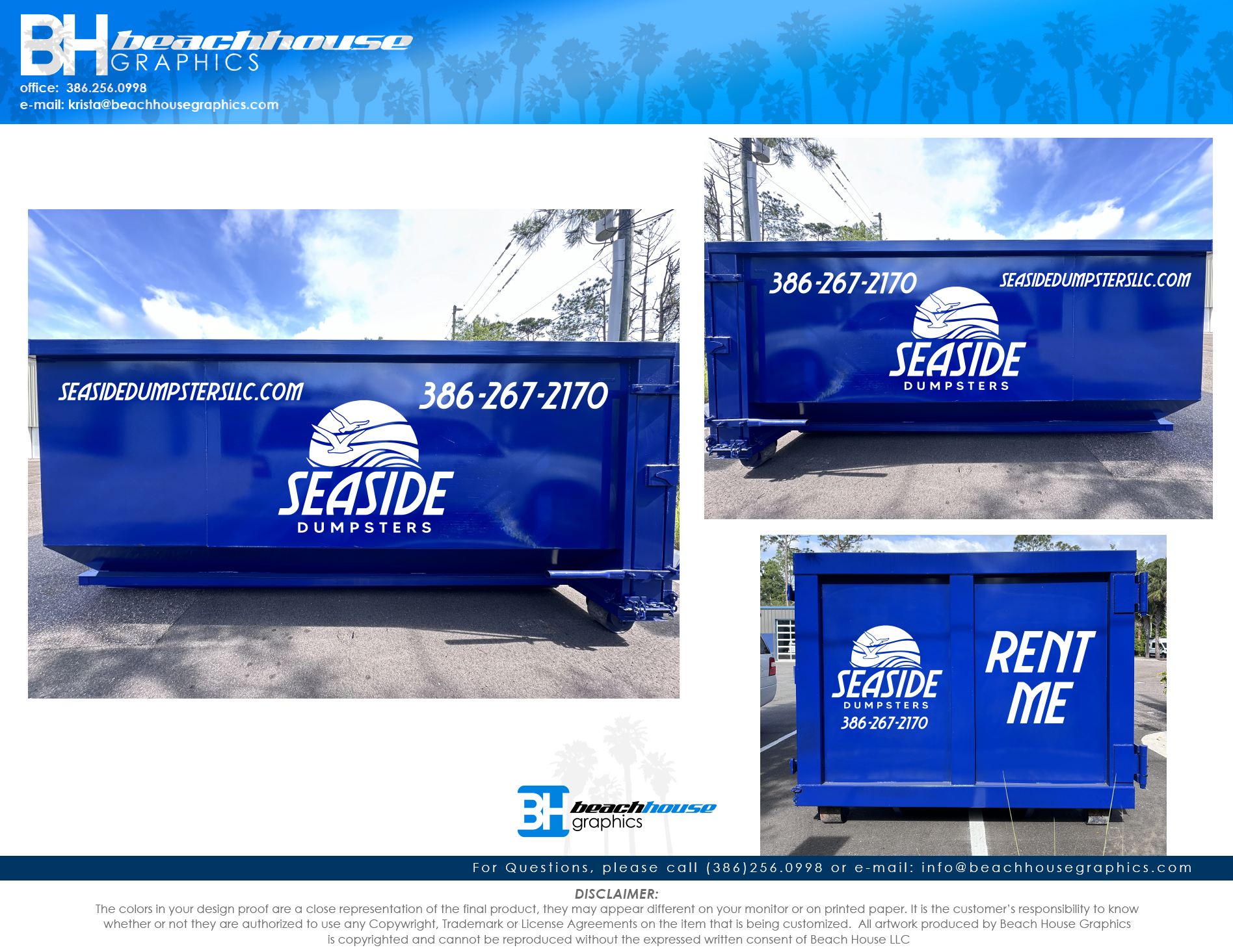 14' Tall Roll Off Graphics (Blue)