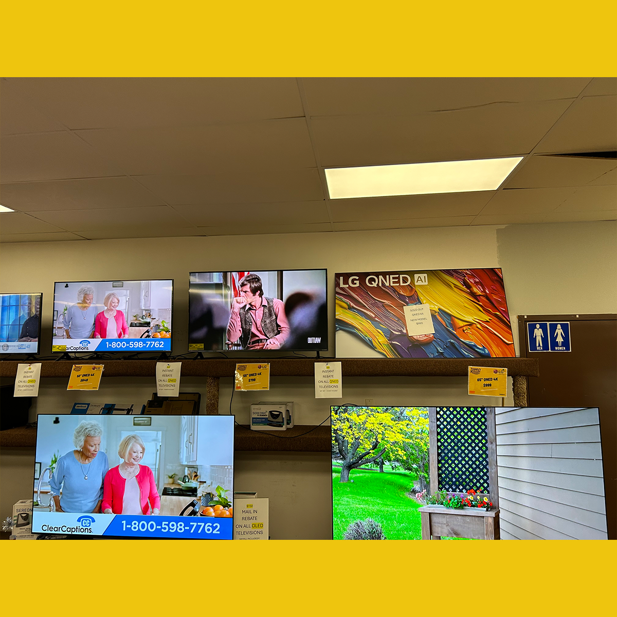 Life-Sized TV Stand-In Printed on Coroplast