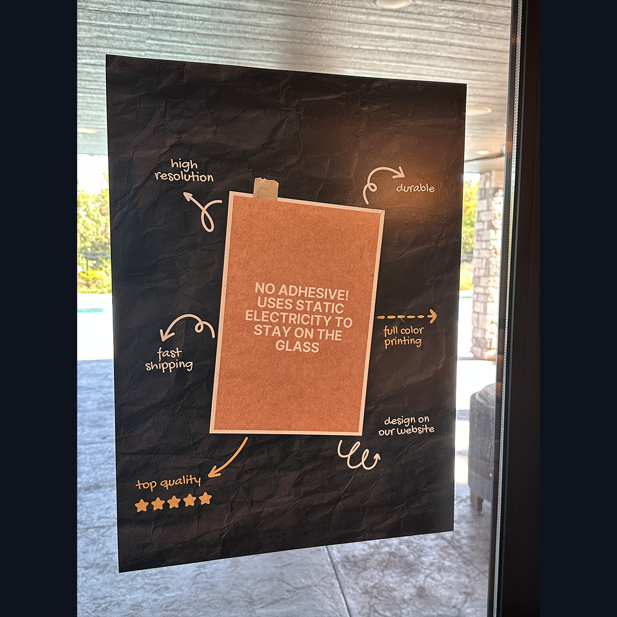 Static Window Cling Printing, Uses No Adhesive