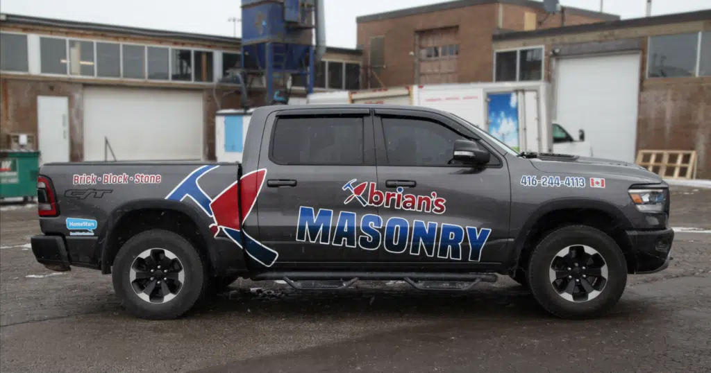 Custom-Dodge-Ram-1500-Truck-Decals-for-Brians-Masonry-Truck-wrap-winter