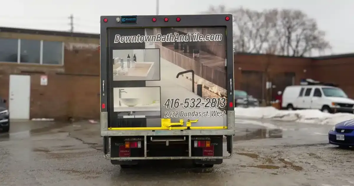Downtown Bath & Tiles - Isuzu - NPR Box Truck Full Wrap - After - Back View