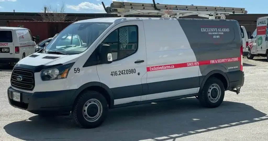 Ford Transit Partial Van Wrap for Exclusive Alarms - After Ford Transit Partial Van Wrap for Exclusive Alarms - After