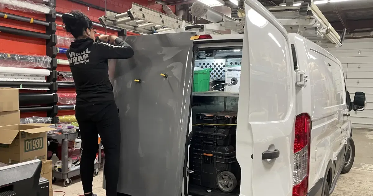 Ford Transit Partial Van Wrap for Exclusive Alarms - Installation Process