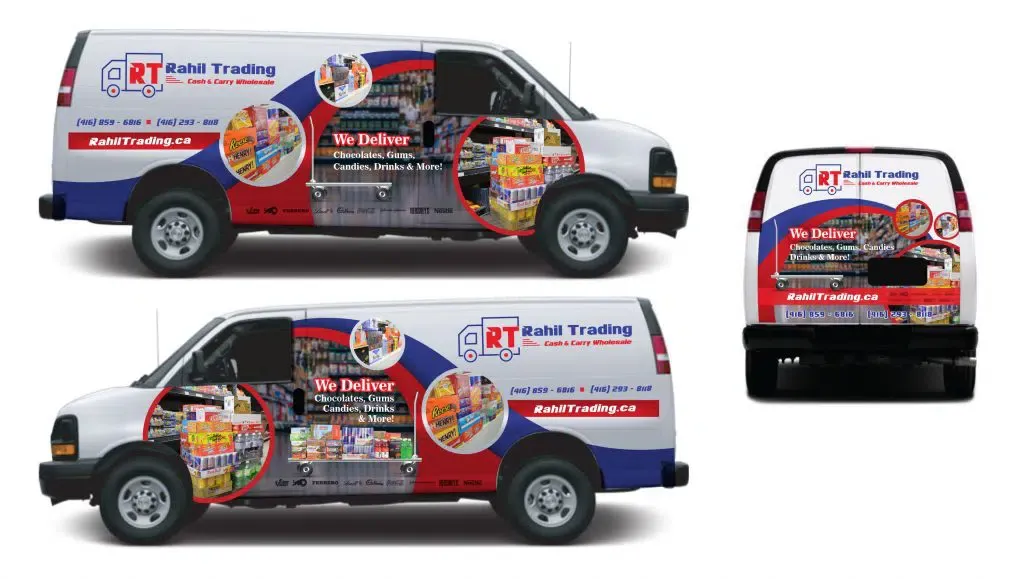Full Commercial Vinyl Wrap – GMC Savana – Rahil Trading - Vinyl Wrap Toronto - Mock up