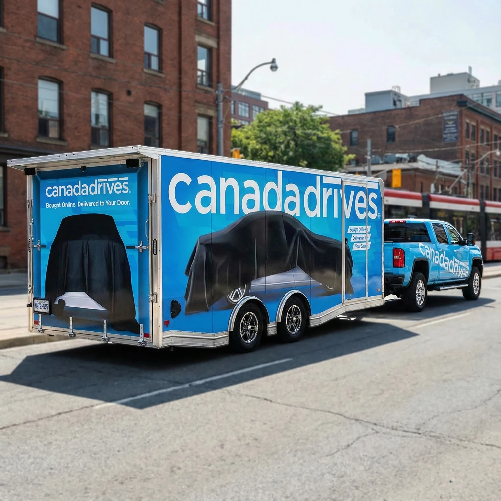 Canada Drives full trailer wrap showcasing bold, high-visibility branding