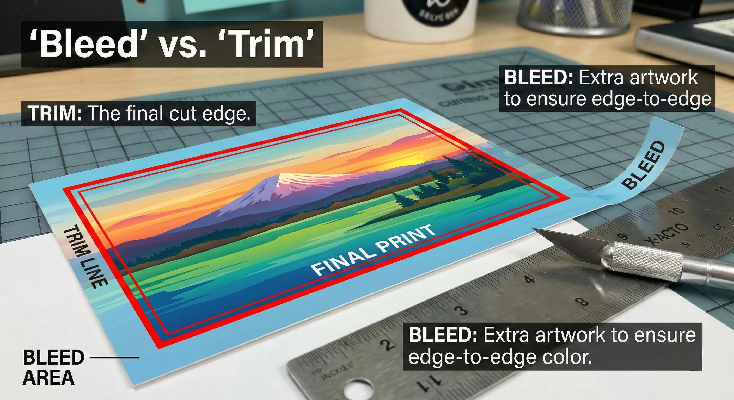 What is 'Bleed' vs. 'Trim'