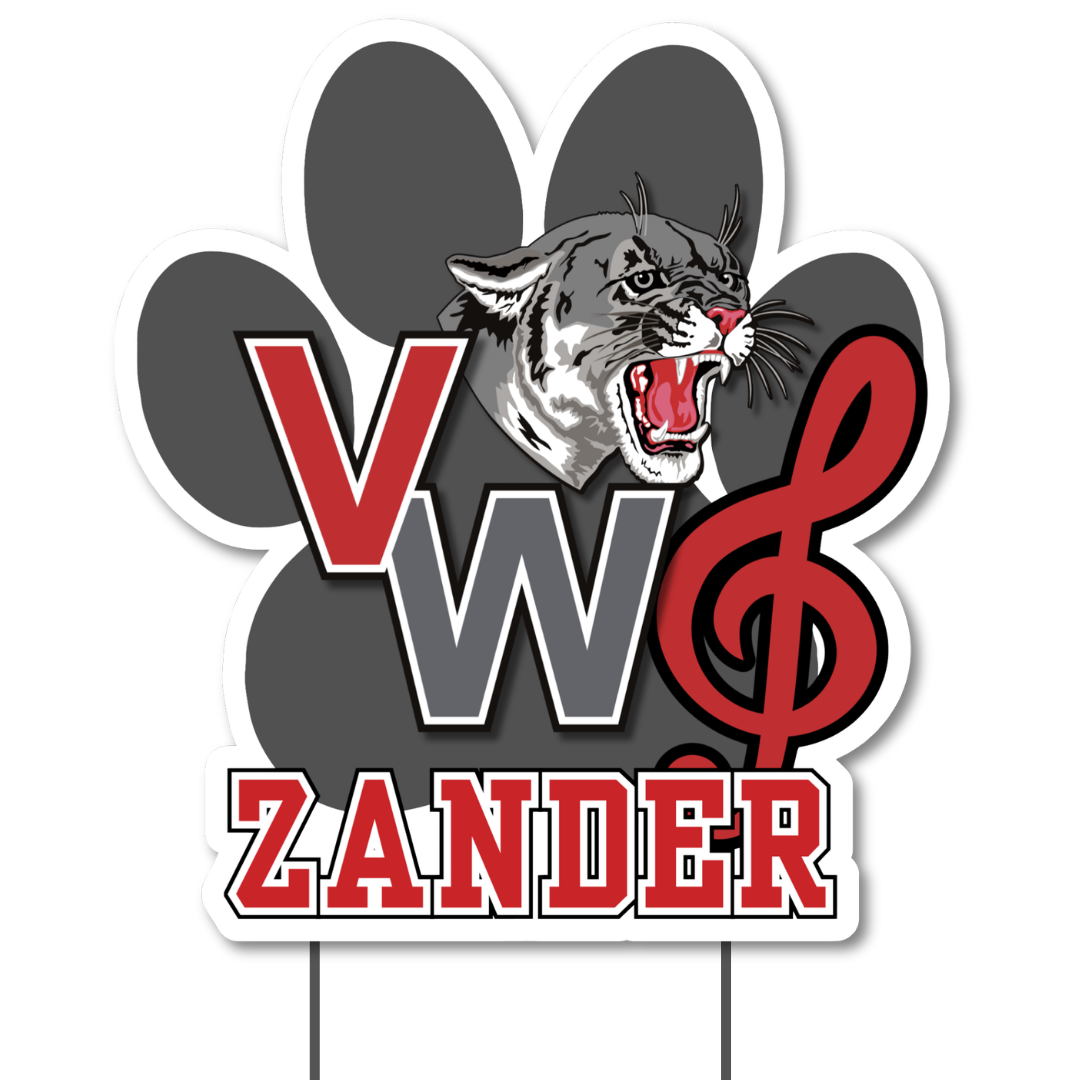 Van Wert Band Choir Shaped Yard Sign fundraiser