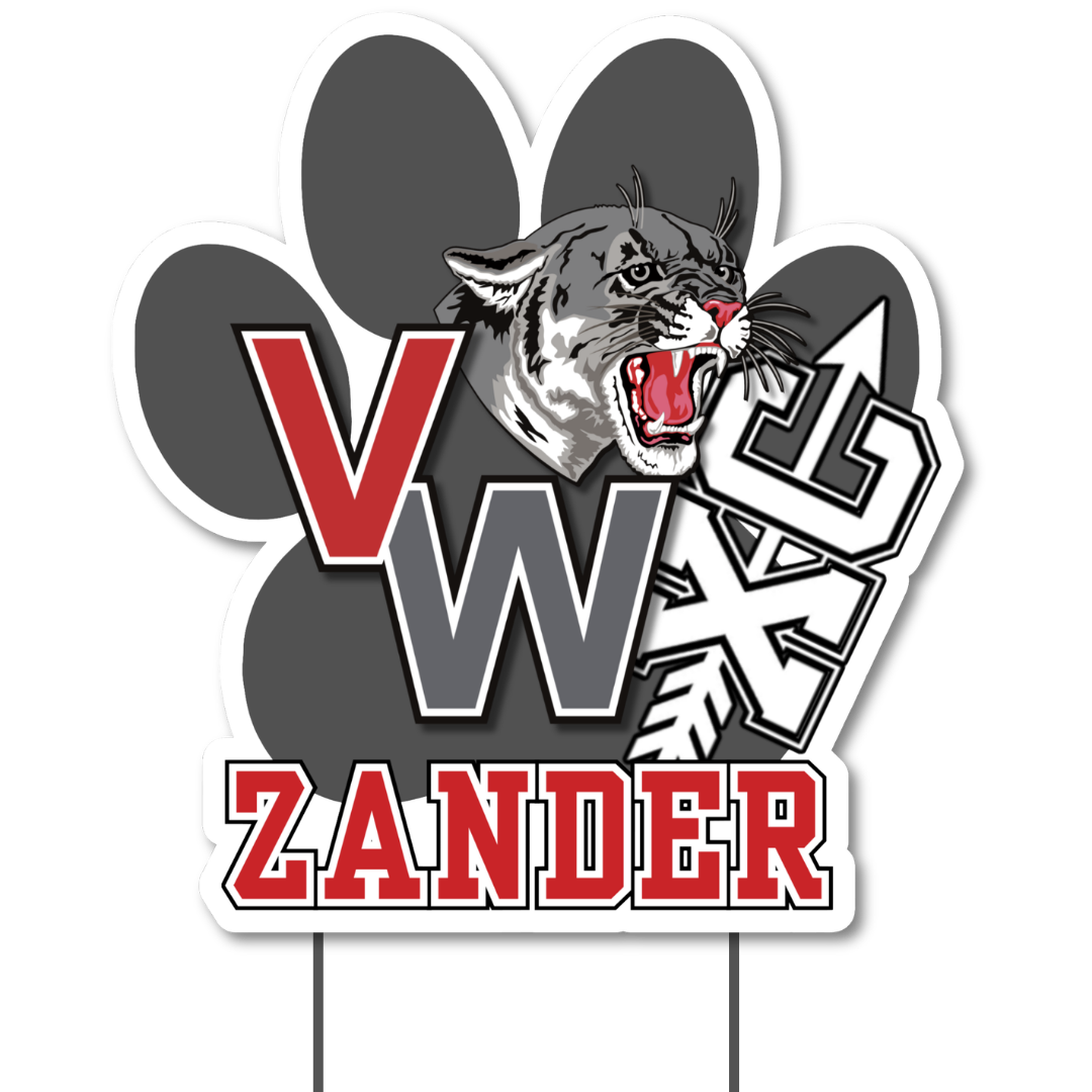 Van Wert Cross Country Shaped Yard Sign fundraiser