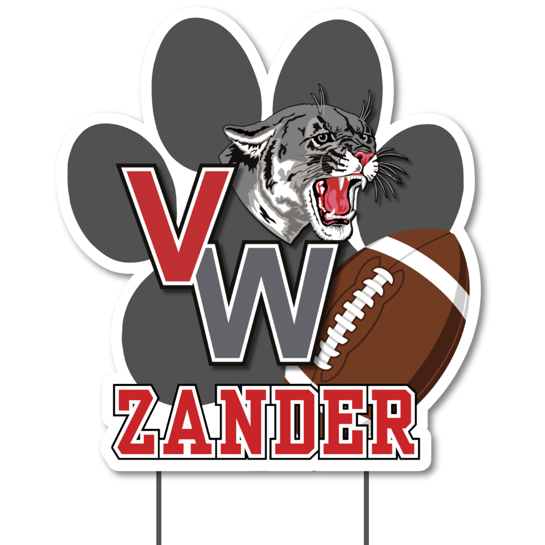 Van Wert Football Shaped Yard Sign fundraiser