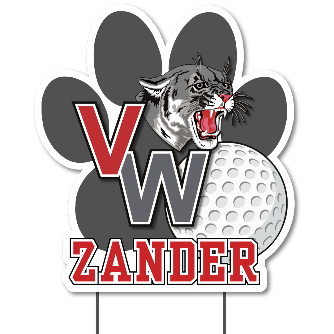 Van Wert Golf Shaped Yard Sign fundraiser