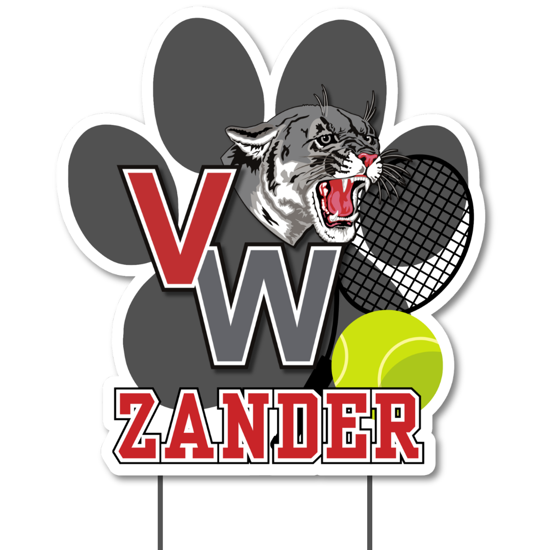Van Wert Tennis Shaped Yard Sign fundraiser