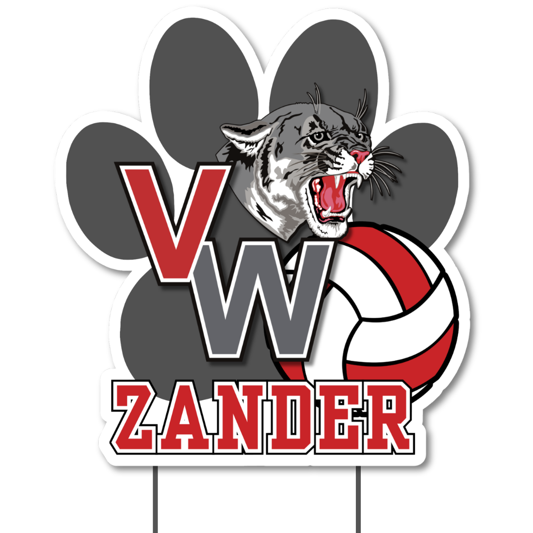 Van Wert Volleyball Shaped Yard Sign fundraiser