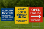 Yard Signs – Package of 100 (18×24 with H-Stakes) – $485 Promo! (Includes Free Shipping & Design) 1