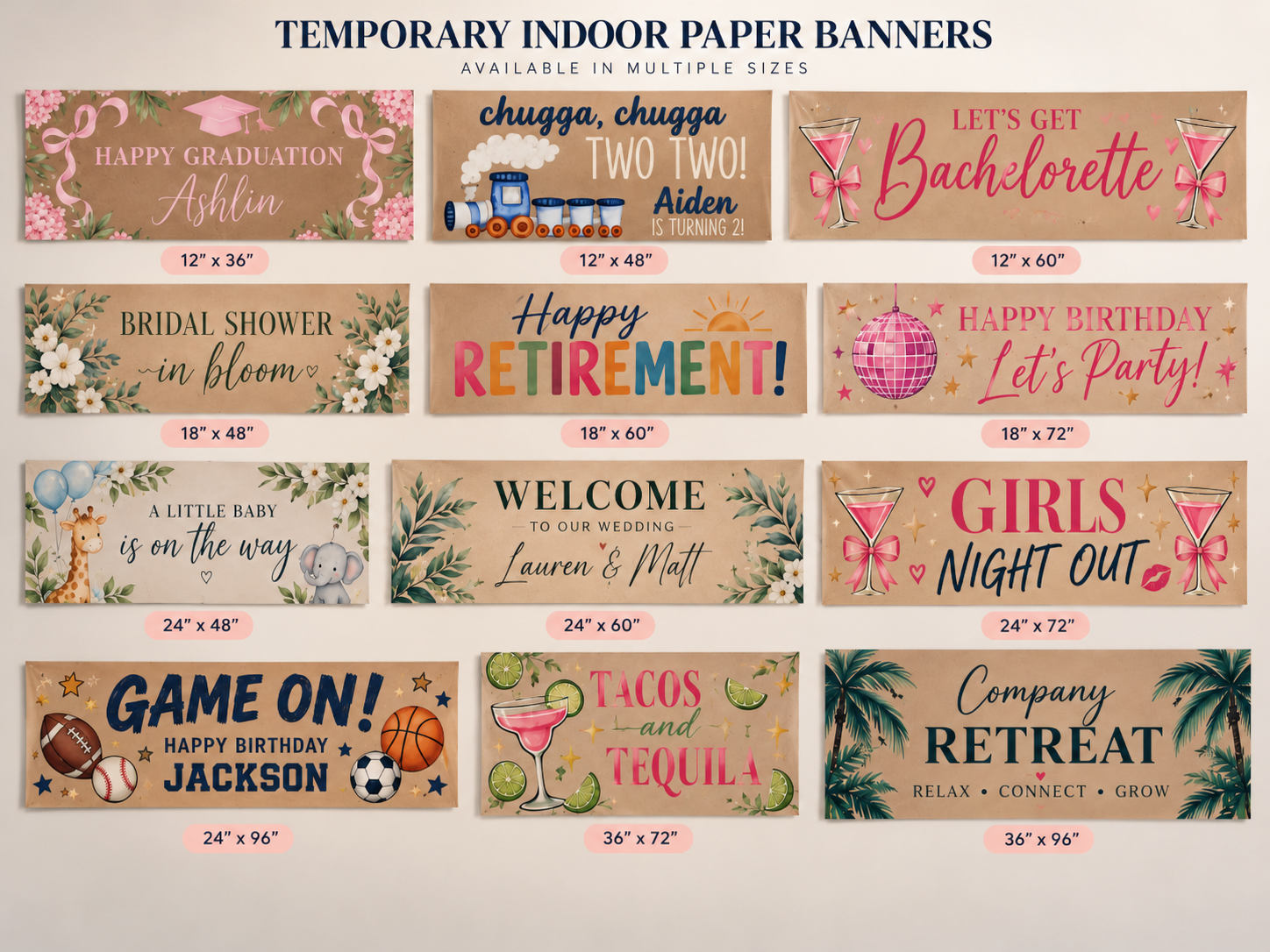 Custom Paper Party Banners