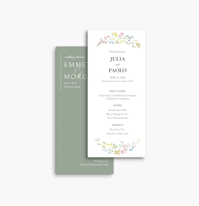 Menu Cards