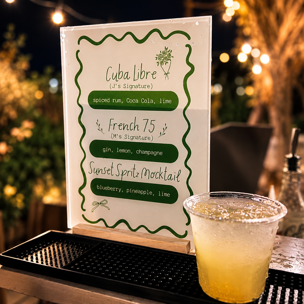 Acrylic Square Table Sign