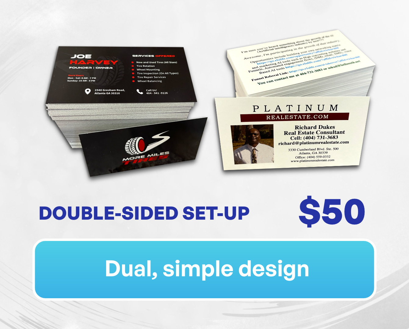 Double sided set up design package