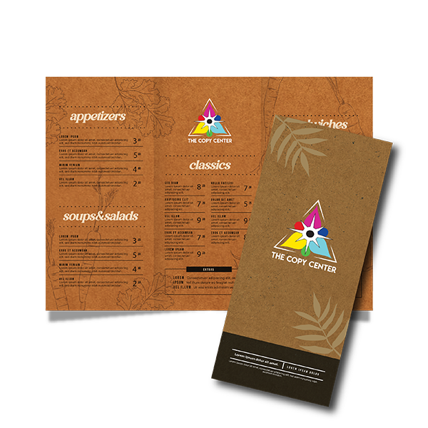 Brown Kraft Menus