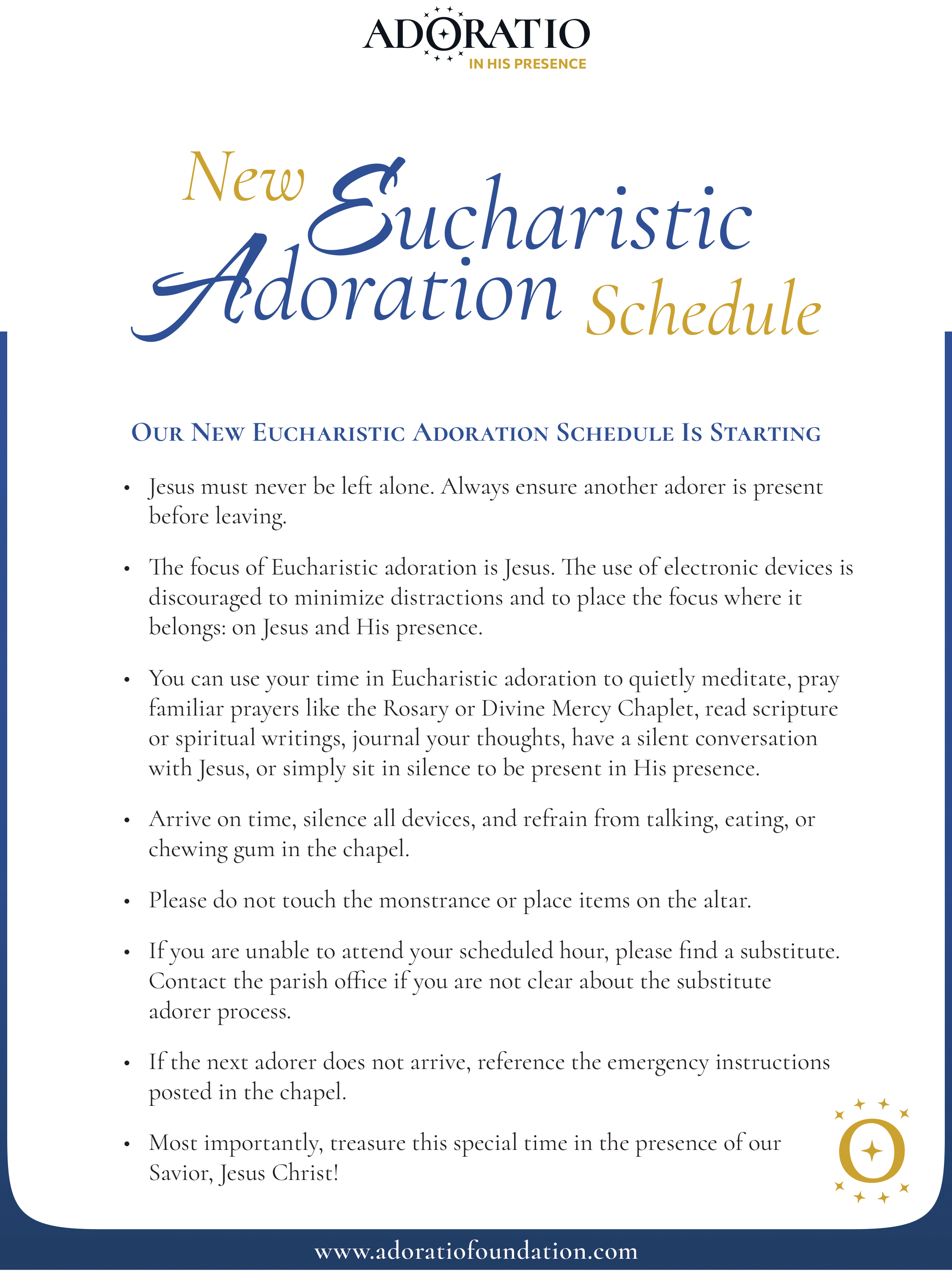 New Schedule